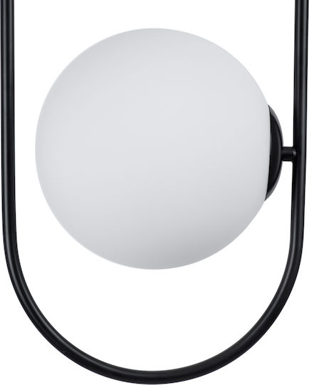 GloboStar Hamburg Pendant Light Black Ball with Socket E14, E.14 25x20x50cm