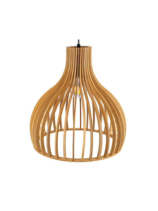 GloboStar Scandinavia Ceiling Light Beige Grid with E27 Socket 35x35x35cm