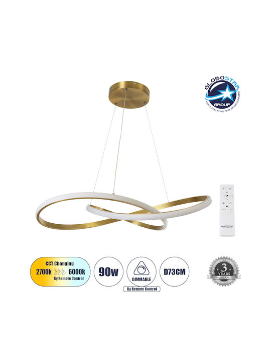 GloboStar Dexter Pendant Light Gold 73x73x16cm