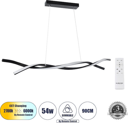 GloboStar Morales Pendant Light Black Rail 90x14x14cm