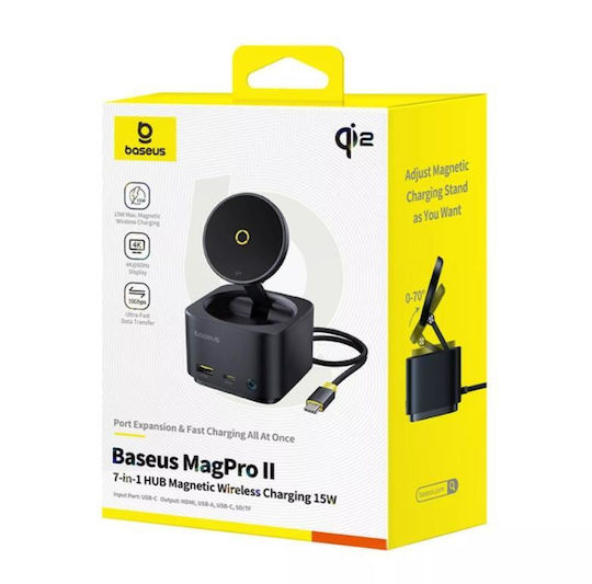 Baseus Magsafe Ladegerät 15W Schwarzs (Mag Pro Series II 7-in-1)