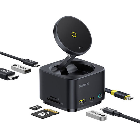 Baseus Magsafe Ladegerät 15W Schwarzs (Mag Pro Series II 7-in-1)