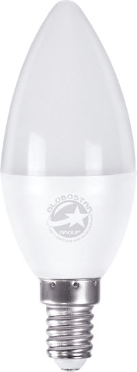 GloboStar LED Bulb 6W 100mm for Socket E14 and Shape C37 Natural White 678lm
