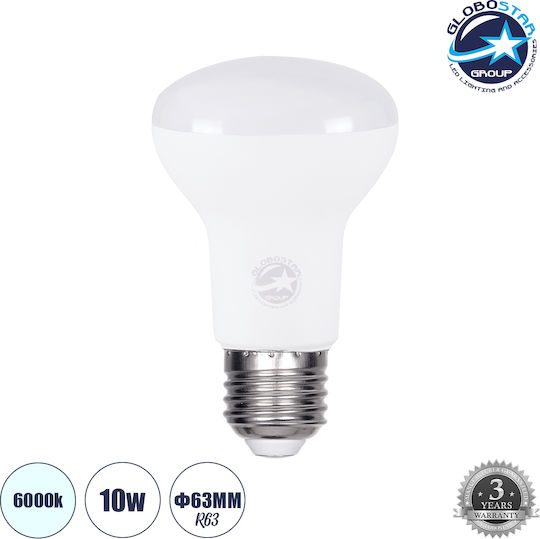GloboStar Λάμπα LED 10W 104mm για Ντουί E27 και Σχήμα R63 Ψυχρό Λευκό 1000lm