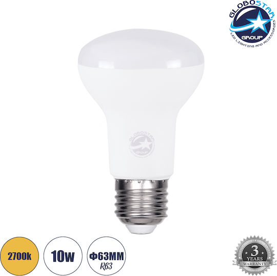 GloboStar LED крушка 10W 104mm за фасунга E27 и форма R63 Топло бяло 940лм