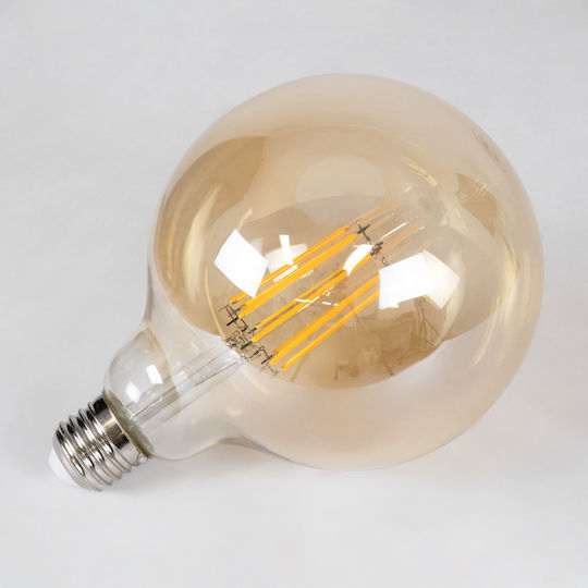 GloboStar Edison Retro LED крушка 12W 180mm за фасунга E27 и форма G125 Топло бяло 1260лм Димируем