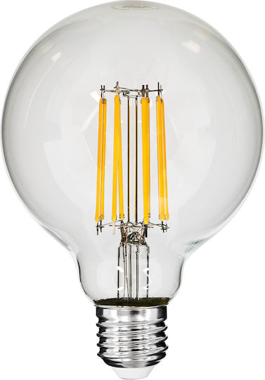 GloboStar Edison Retro LED-Lampe 12W 137mm für Fassung E27 und Form G95 Warmes Weiß 1320lm Dimmbar