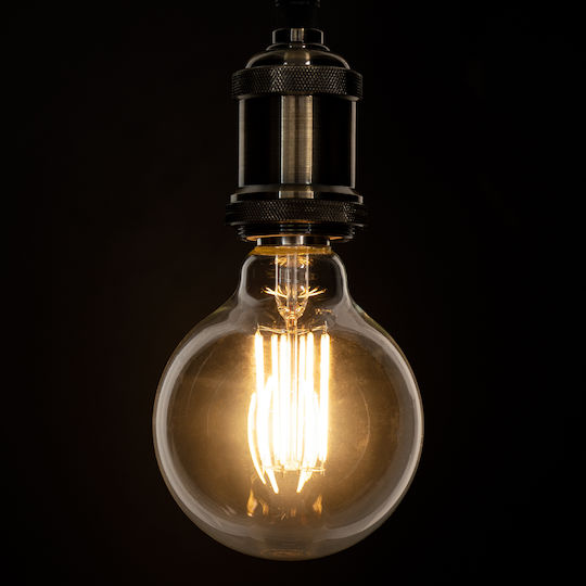 GloboStar Edison Retro LED-Lampe 12W 137mm für Fassung E27 und Form G95 Warmes Weiß 1320lm Dimmbar