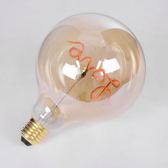 GloboStar LED Bulb 4W 180mm for Socket E27 and Shape G125 Red 280lm Dimmable