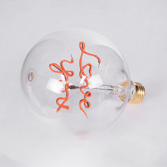 GloboStar LED Bulb 4W 180mm for Socket E27 and Shape G125 Red 340lm Dimmable