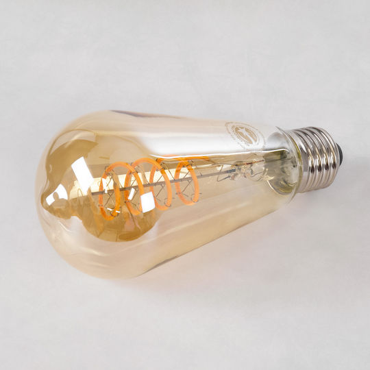 GloboStar LED-Lampe 6W 145mm für Fassung E27 und Form ST64 Warmes Weiß 490lm Dimmbar