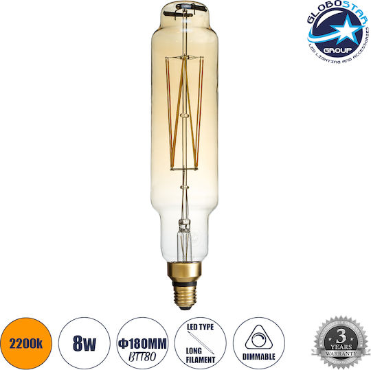 GloboStar Λάμπα LED 12W 34.5εκ. για Ντουί E27 Θερμό Λευκό 1060lm Dimmable
