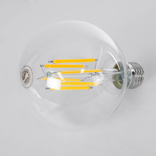 GloboStar LED крушка 7W 138mm за фасунга E27 и форма G95 Топло бяло 1470лм