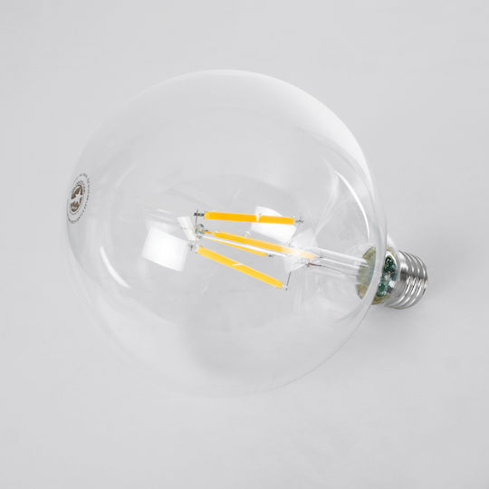 GloboStar LED крушка 4W 138mm за фасунга E27 и форма G125 Топло бяло 840лм Димируем