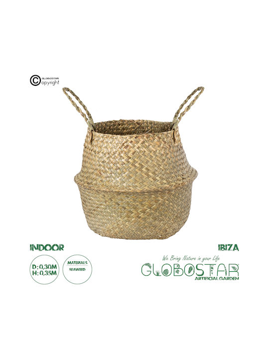 GloboStar Ibiza Planter Wicker Beige 30x30x35cm.
