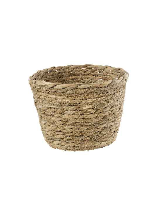 GloboStar SIFNOS Planter Wicker Beige 18x18x15cm.