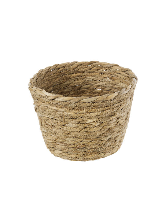 GloboStar SIFNOS Planter Wicker Beige 18x18x15cm.