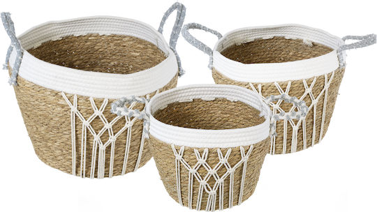 GloboStar Artificial Garden Sardinia Κασπώ Macrame Μπεζ με Βάση 25x25x20εκ.