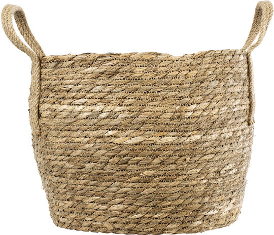 GloboStar PAROS Übertopf Korbweide Beige 29x29x25εκ.