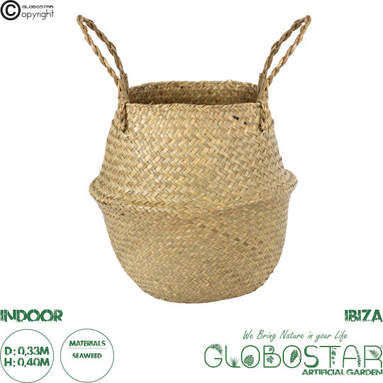 GloboStar Ibiza Κασπώ Ψάθινο Μπεζ 33x33x40εκ.