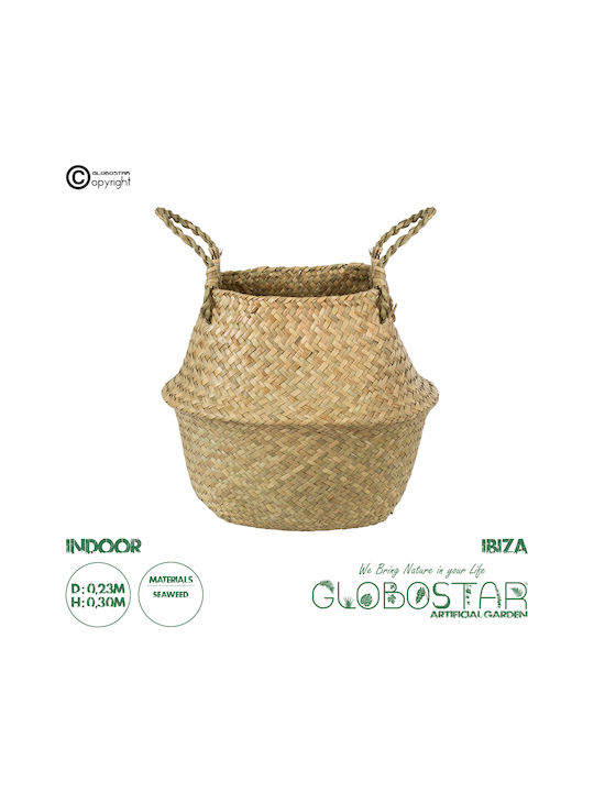 GloboStar Ibiza Planter Wicker Beige 23x23x30cm.