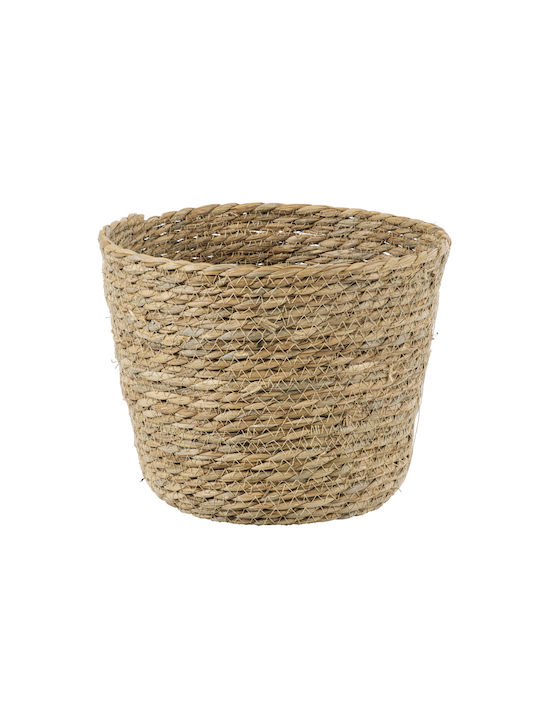 GloboStar Sifnos Planter Wicker Beige with Stand 25x25x15cm.