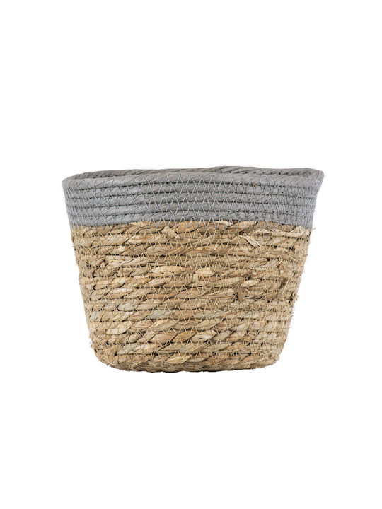GloboStar Antiparos Übertopf Korbweide Beige mit Gestell 18x18x15εκ.