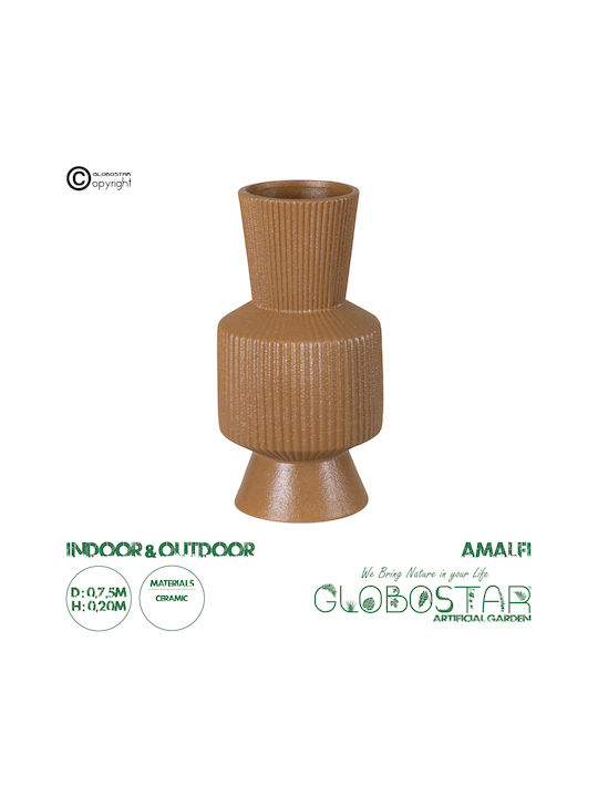 GloboStar Decorative Vase Amalfi Orange 7.5x7.5x20cm