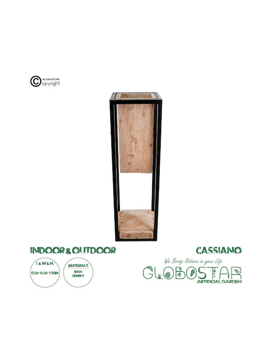 GloboStar Cassiano Κασπώ Μεταλλικό Καφέ με Βάση 36x36x120εκ.