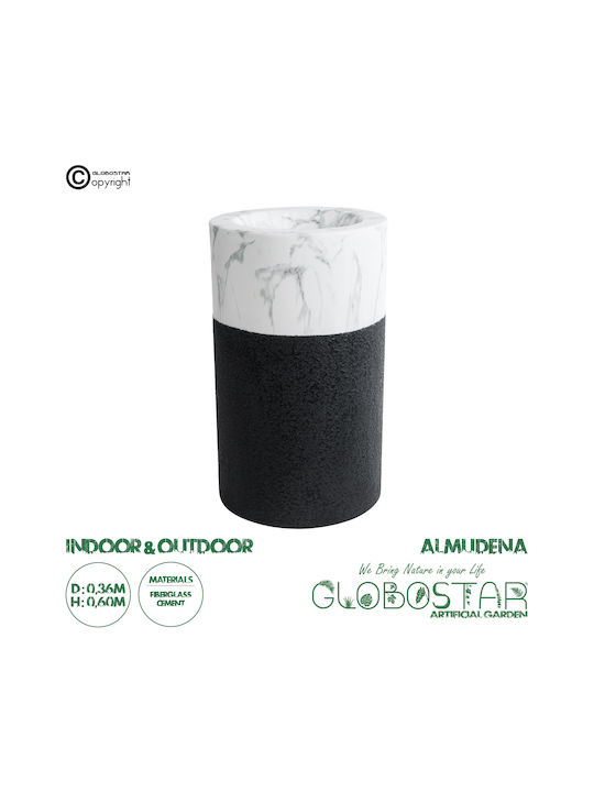 GloboStar Almudena Planter Polyester Black with Stand 36x36x60cm.
