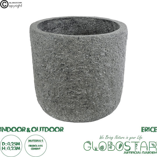GloboStar Artificial Garden Erice Κασπώ Πολυεστερικό Γκρι με Βάση 25x25x23εκ.