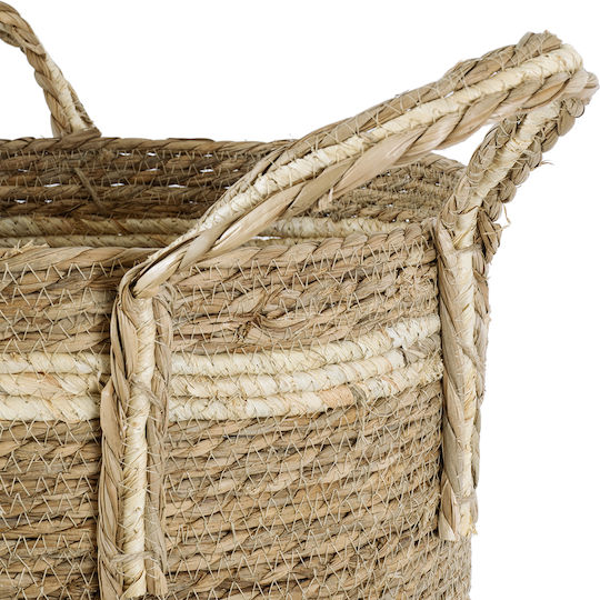 GloboStar Naxos Planter Wicker Beige with Stand 35x35x30cm.