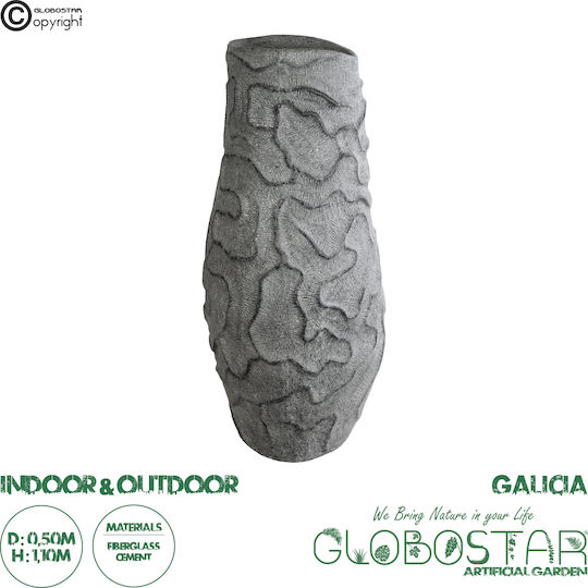 GloboStar Galicia Κασπώ Πολυεστερικό Γκρι με Βάση 50x50x110εκ.