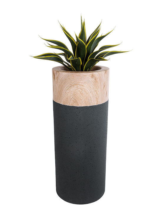 GloboStar Bellano Planter Polyester Brown with Stand 36x36x90cm.