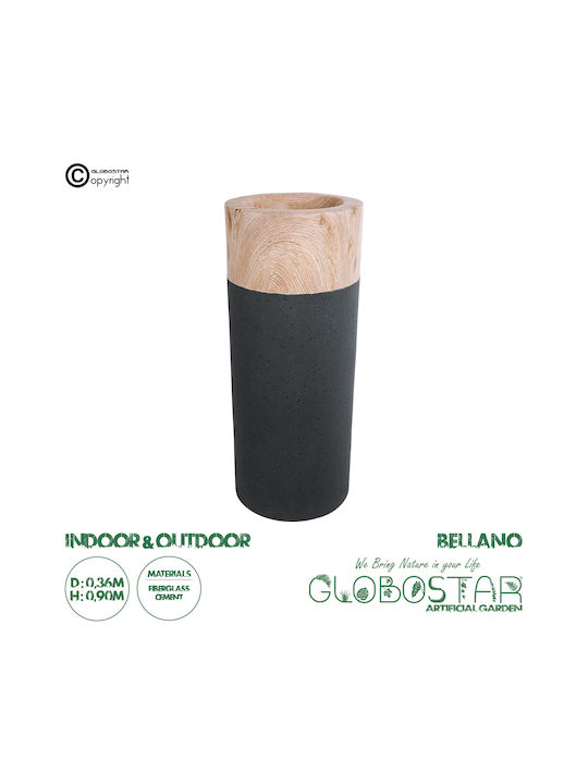 GloboStar Bellano Planter Polyester Brown with Stand 36x36x90cm.