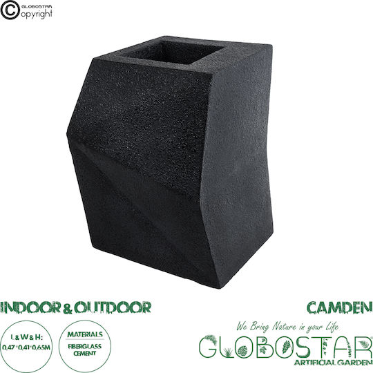 GloboStar Camden Κασπώ Πολυεστερικό Μαύρο 47x43x66εκ.
