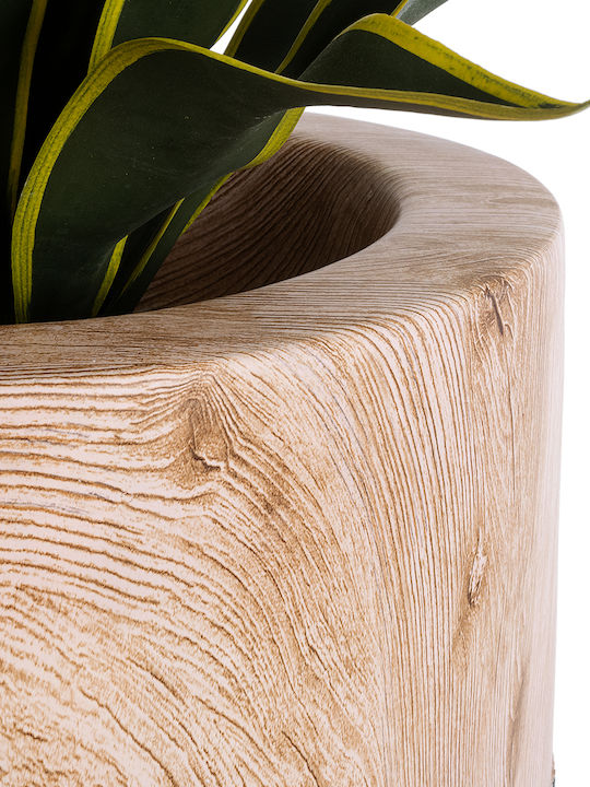 GloboStar Bellano Planter Polyester Brown with Stand 36x36x90cm.