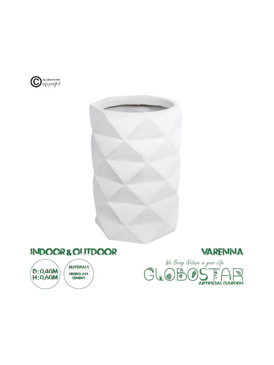 GloboStar Varenna Planter Polyester White with Stand 40x40x60cm.