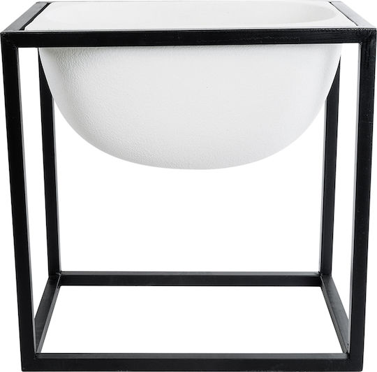 GloboStar Fiori Κασπώ Μεταλλικό Λευκό με Βάση 60x60x60εκ.
