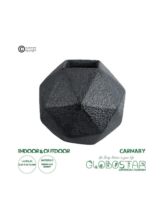 GloboStar Planter Polyester Black with Stand 30x30x30cm.