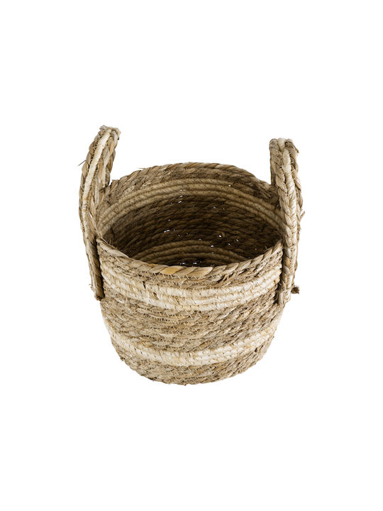 GloboStar Naxos Ghiveci Rattan Bej 25x25x20εκ.