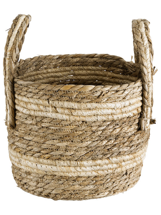 GloboStar Naxos Ghiveci Rattan Bej 25x25x20εκ.