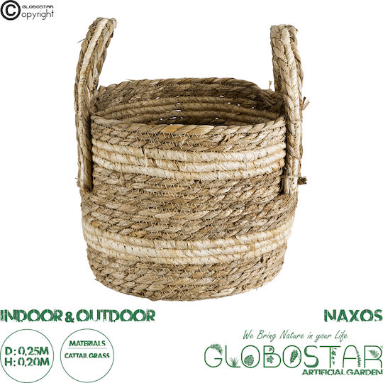 GloboStar Naxos Planter Rattan Beige 25x25x20cm.