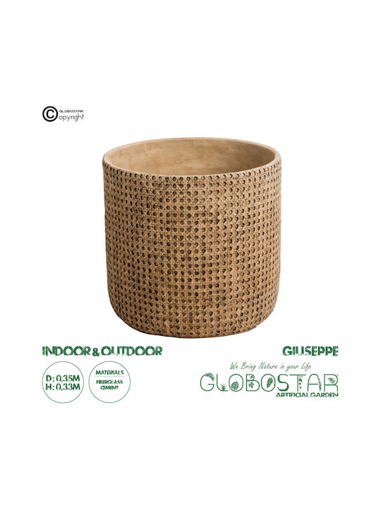 GloboStar Artificial Garden Giuseppe Planter Polyester Brown with Stand 35x35x33cm.
