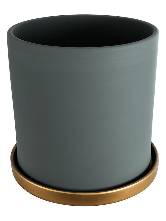 GloboStar Planter Ceramic Gray with Stand 20x20x20cm.