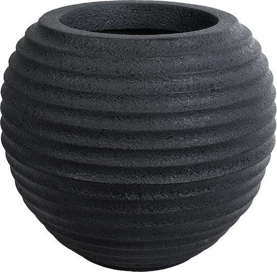 GloboStar Artificial Garden Ilaeira Κασπώ Πολυεστερικό Μαύρο με Βάση 71x71x64εκ.