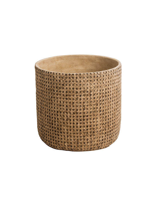 GloboStar Artificial Garden Giuseppe Planter Polyester Brown with Stand 35x35x33cm.