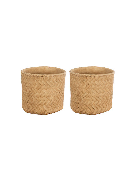 GloboStar Artificial Garden Medrano Planter Polyester Beige with Stand 69x69x23cm.
