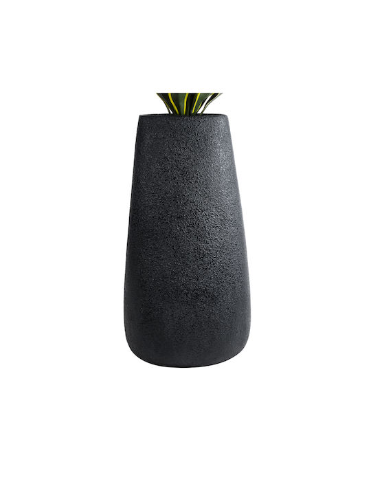 GloboStar Chloe Übertopf Polyester Schwarz mit Gestell 45x45x90εκ.