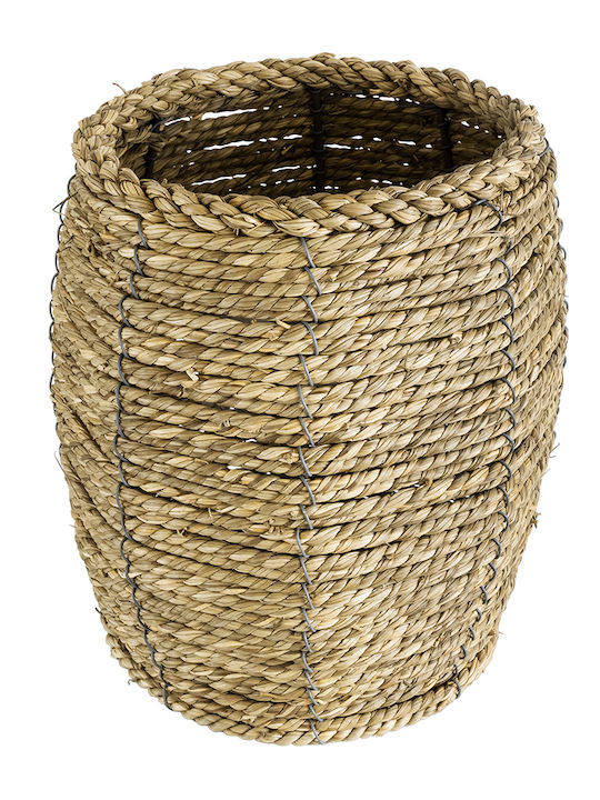 GloboStar THASSOS Übertopf Rattan Beige mit Gestell 18x18x24εκ.